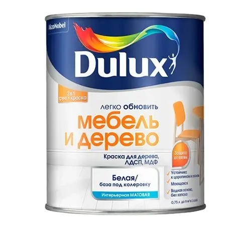 Краска Dulux Мебель и Дерево мат BC 0,75л