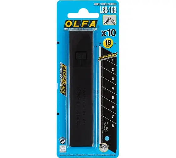 OLFA Лезвие  "Excel black" сегментированное 18х100х0,5 мм 10 шт.OL-LBB-10B