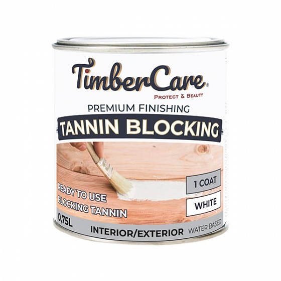 Грунт для блокировки пятен танина TimberCare Tannin Blocking (цвет: белый), банка 0,75л