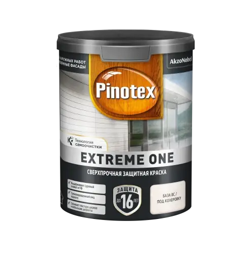 PINOTEX EXTREME ONE Сверхпрочная защитная краска (база под колеровку) BC 0,85л