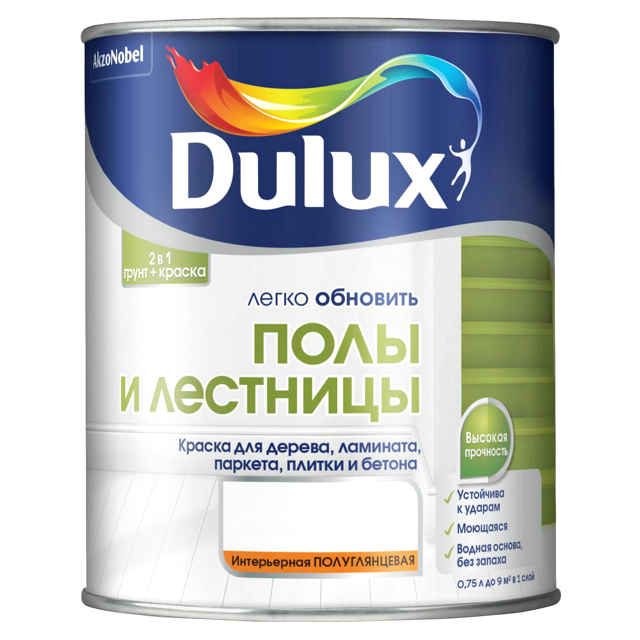 Краска LUXIUM ПОЛЫ и ЛЕСТНИЦЫ п/глянц. BW 0,75 л