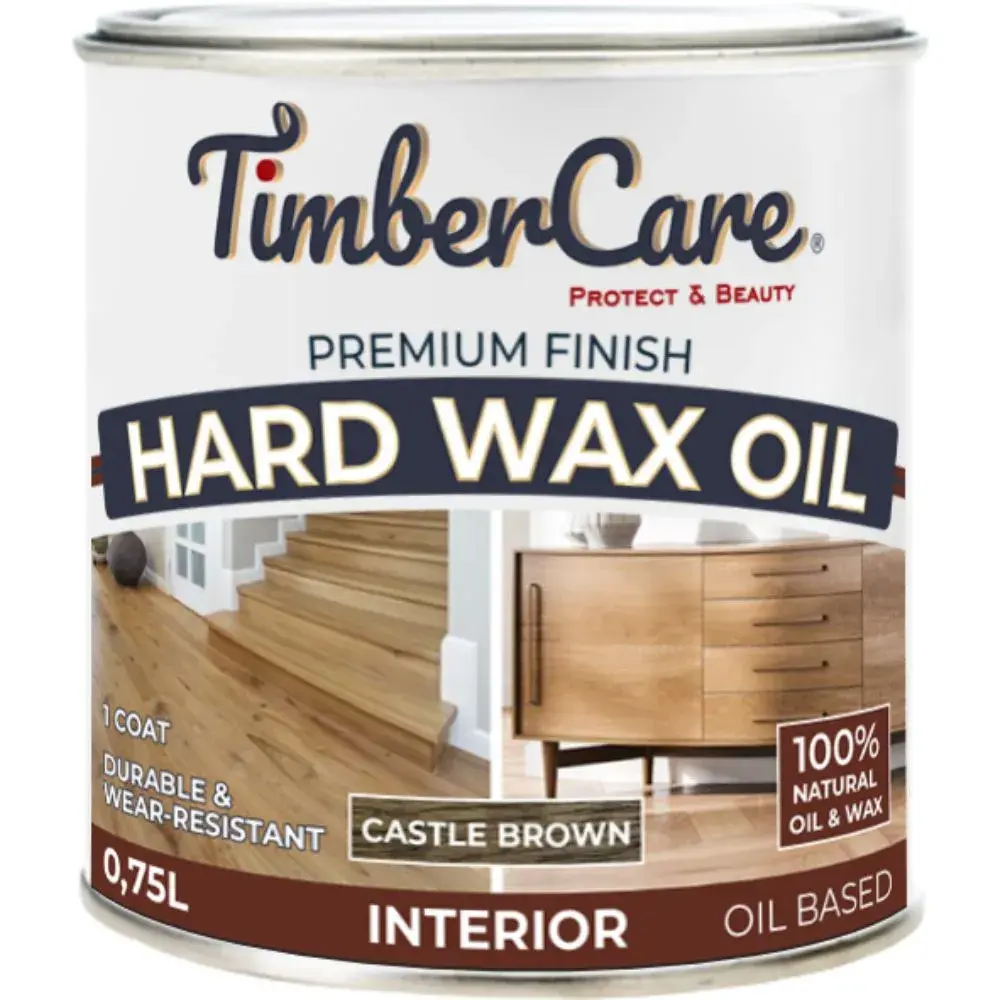 Защитное масло с твердым воском TimberCare Hard Wax Oil (цвет: Темно-коричневый), банка 0,75л