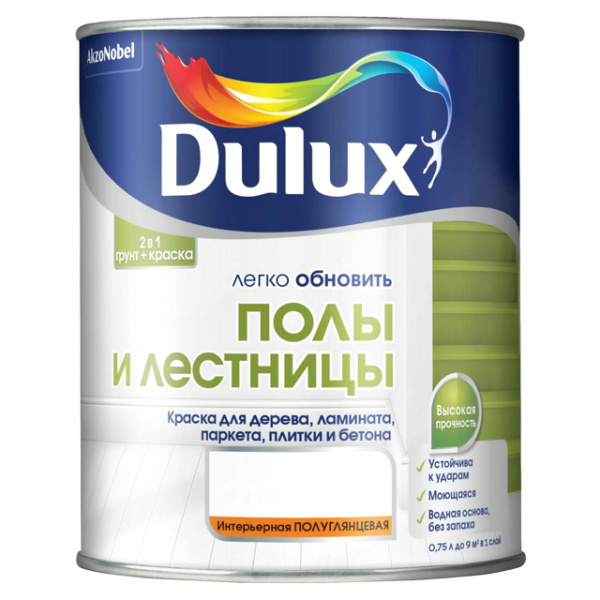 Краска LUXIUM ПОЛЫ и ЛЕСТНИЦЫ п/глянц. BW 0,75 л