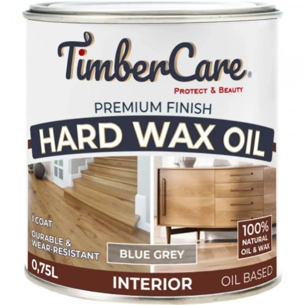 Защитное масло с твердым воском TimberCare Hard Wax Oil (цвет: Серый холодн/ Blue gray), банка 0,75л