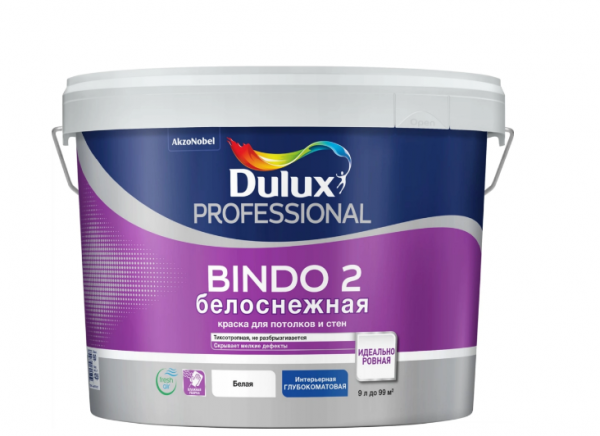 7010546  LUXIUM Краска в/д Professional BINDO 2 БЕЛОСНЕЖ. г/мат. 9 л п/з
