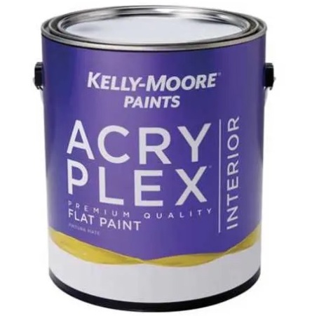 Краска интерьерная премиум-класса KELLY-MOORE Acryplex Interior (white base, flat), банка 3,78л 1602-121-1G