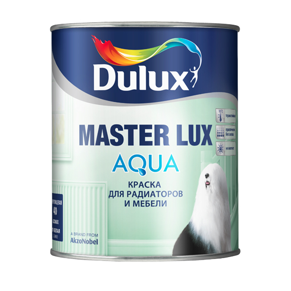 Краска DULUX  MASTER LUX AQUA 40 BW водная 2,5 л