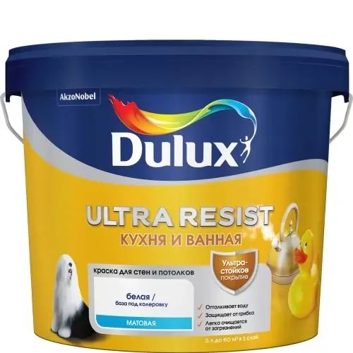 Dulux Краска DX UR Кухня и Ванная мат BC 4,5л