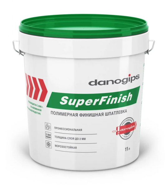 Danogips шпатлевка "SuperFinish" полимерная финишная 11 л СуперФиниш Шитрок 18,1 кг (33)